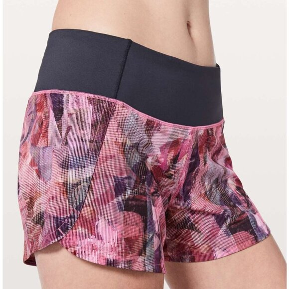 Lululemon Run Times Short II *4" Sun Dazed Multi Pink / Super Dark - Picture 7 of 7